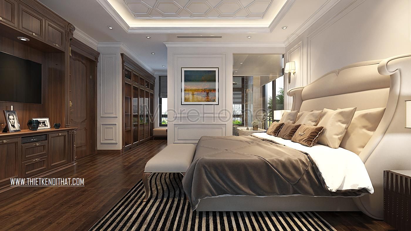 Thiết kế nội thất phòng ngủ biệt thự Vinhomes GreenBay HL30 
